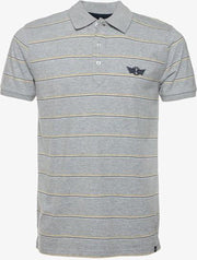 Unsigned heren polo met strepen - Grijs - Maat 3XL