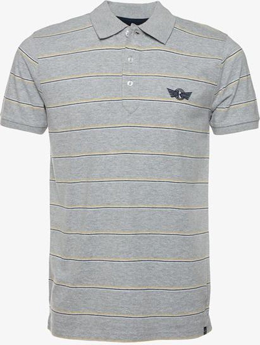 Unsigned heren polo met strepen - Grijs - Maat 3XL