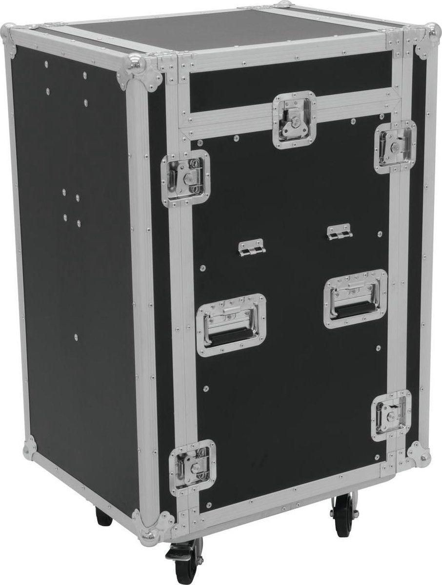 Roadinger flightcase 19 inch met tafel TD-3 with wielen