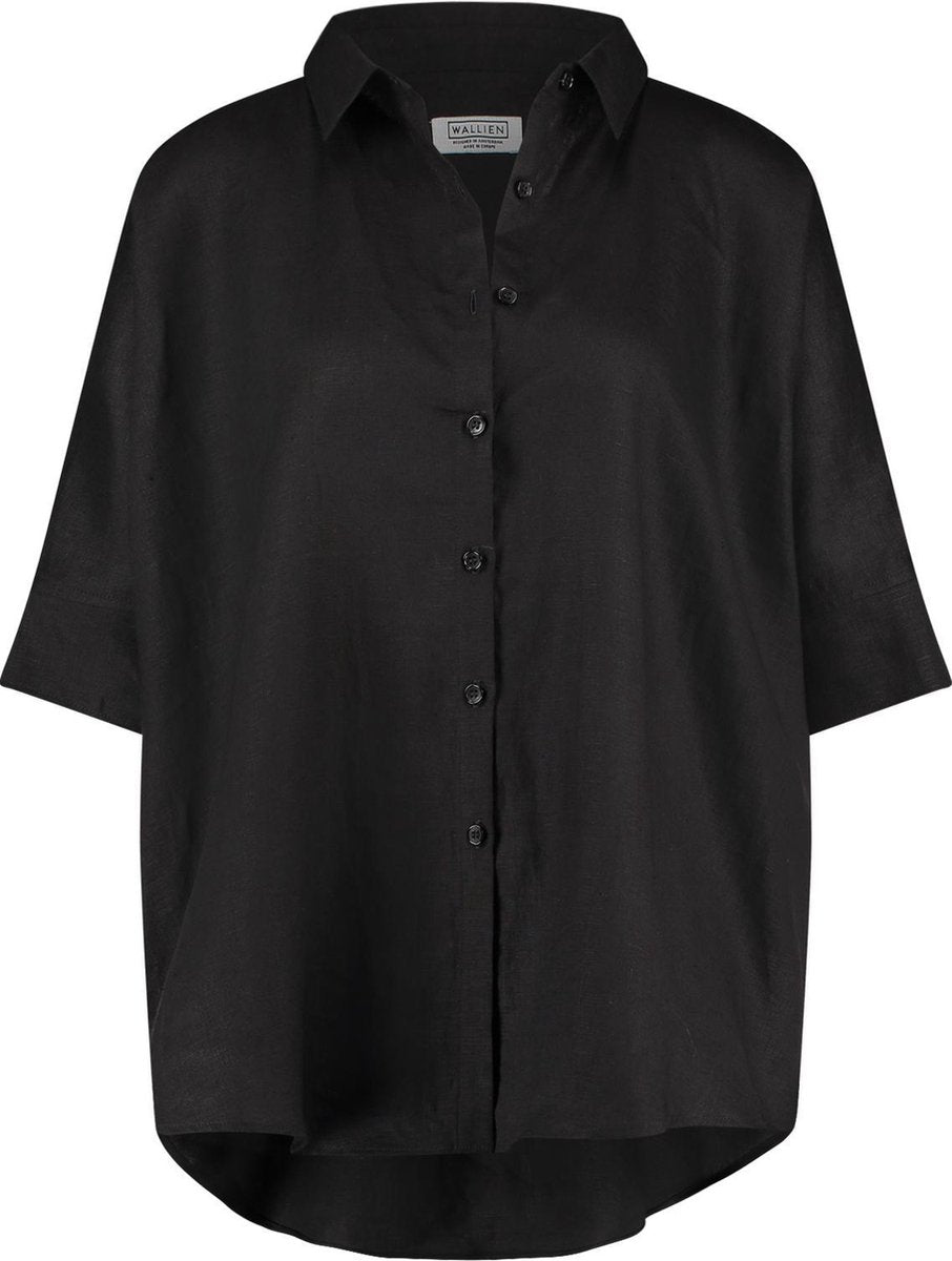WALLIEN - Dames Zomerblouse - Midnight Black - Zwart