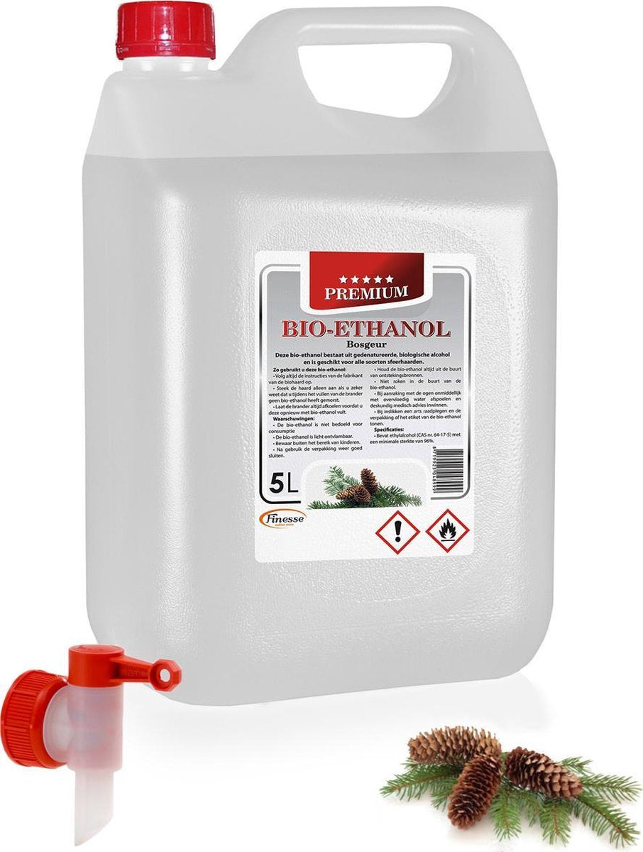 Adana® Bio- ethanol met Bosgeur -25 liter- PREMIUM -bioethanol 96