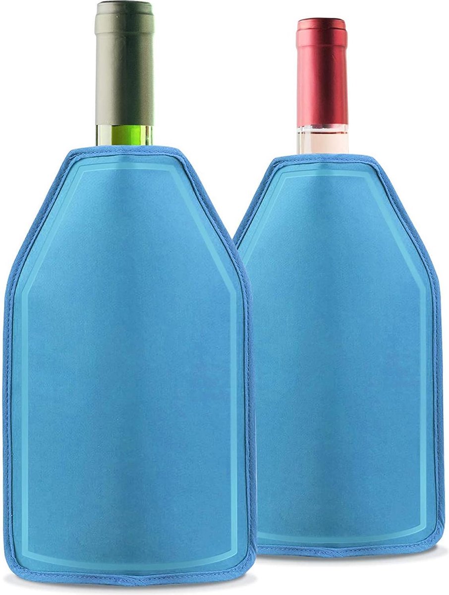 2 Pack Wijngel Cooler Mouwen - Langdurig Koelend Effect - Perfect voor het koelen van wijn