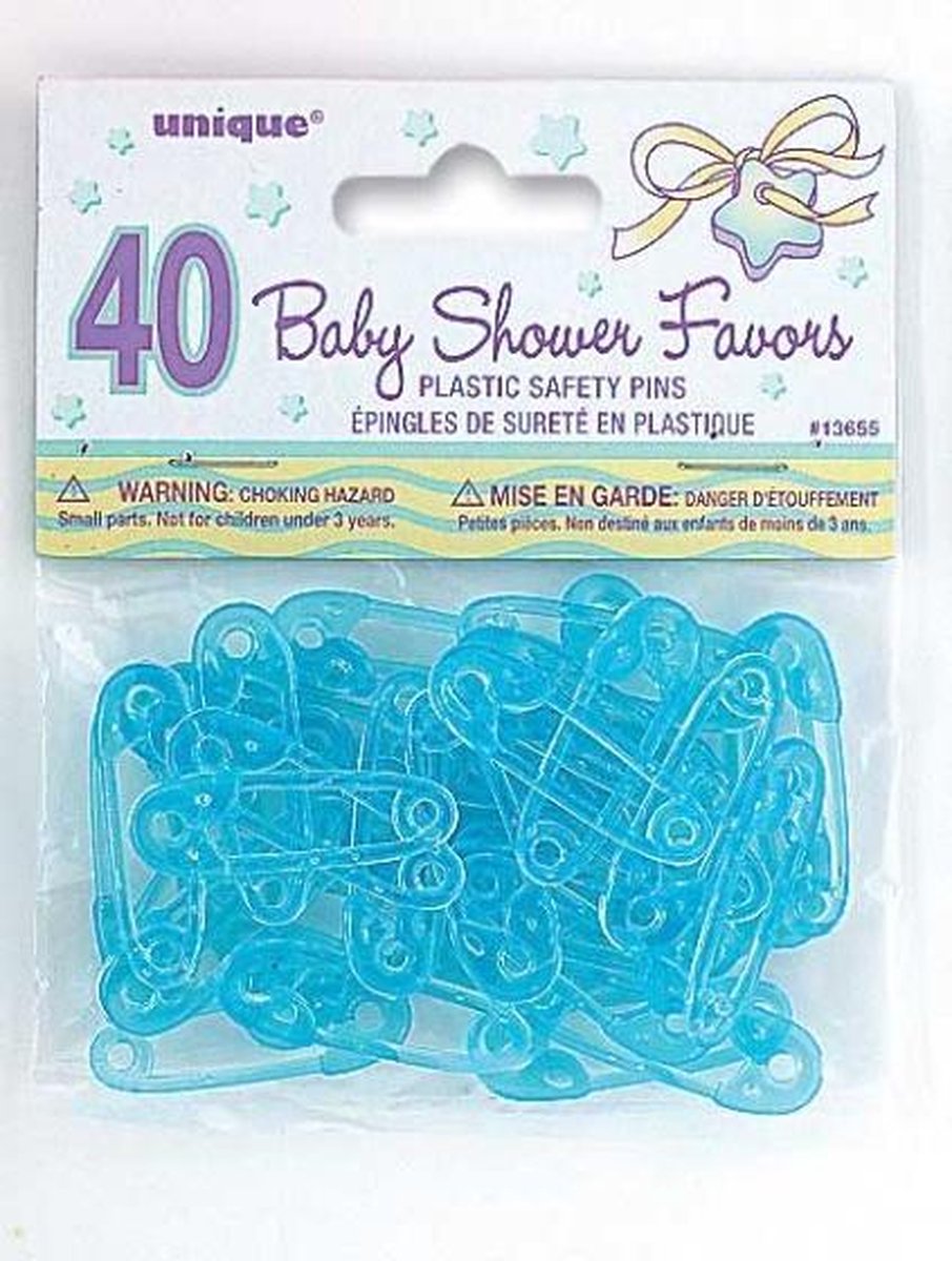 Mini veiligheidsspeldjes blauw 40st.
