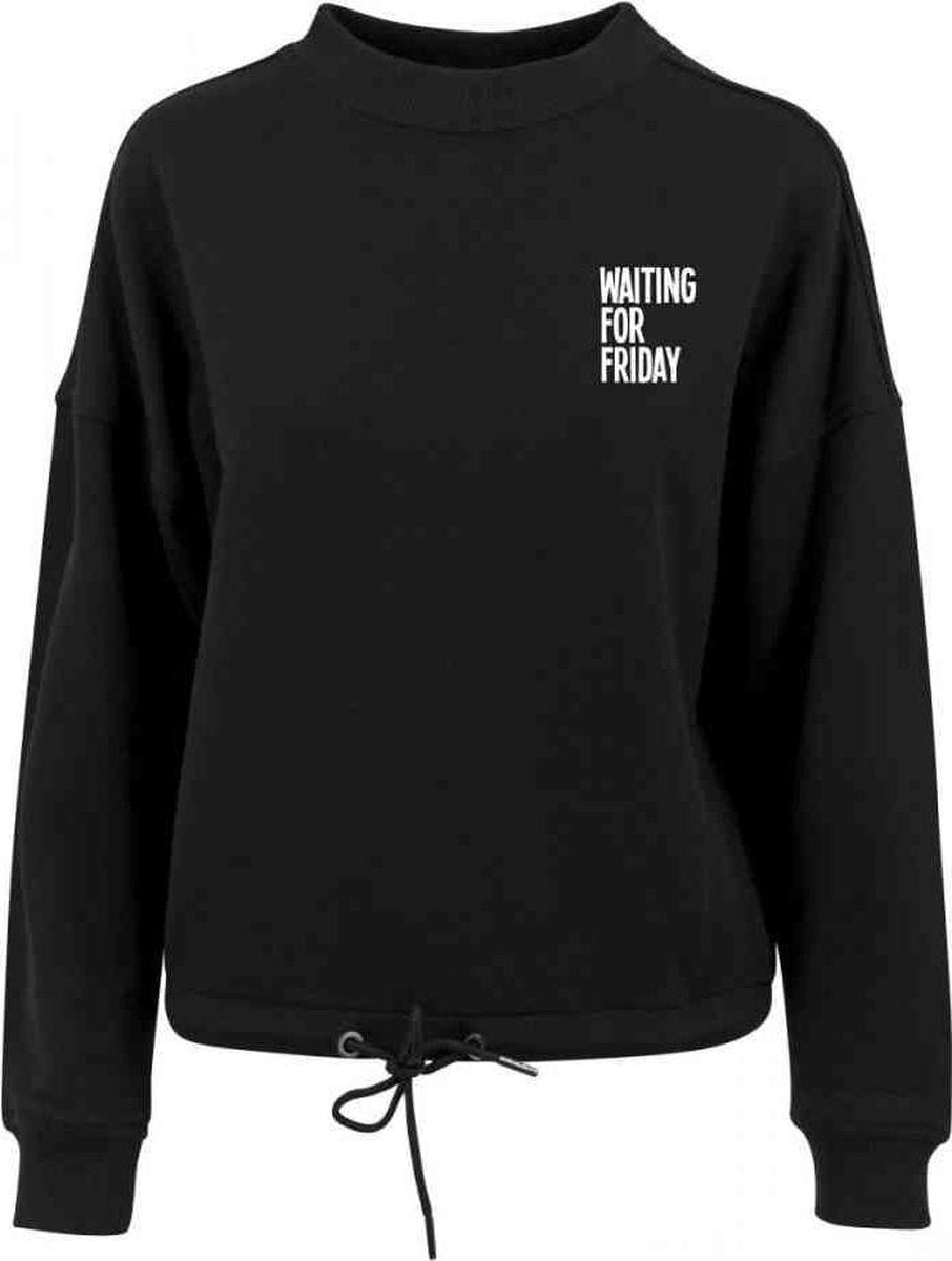 Urban Classics Crewneck sweater/trui -M- Waiting For Friday Zwart