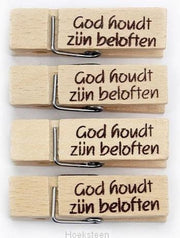 Knijper - God houdt zijn beloften - Hout - Knijper - Naturel - Elian