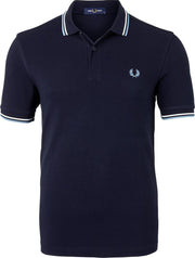 Fred Perry M3600 polo twin tipped shirt - Navy / Snow White / Smoke Blu -  Maat: 3XL