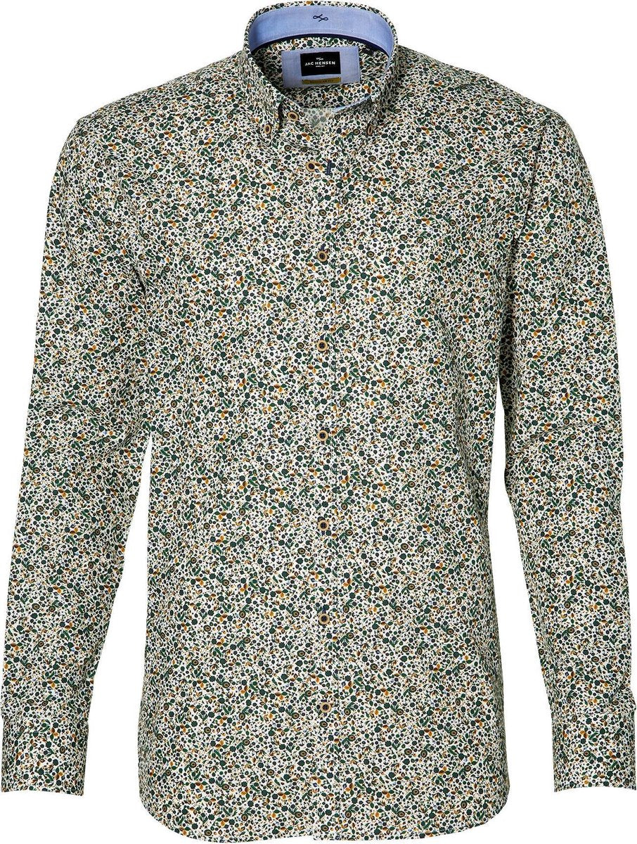 Jac Hensen Overhemd - Regular Fit - Groen - 5XL Grote Maten