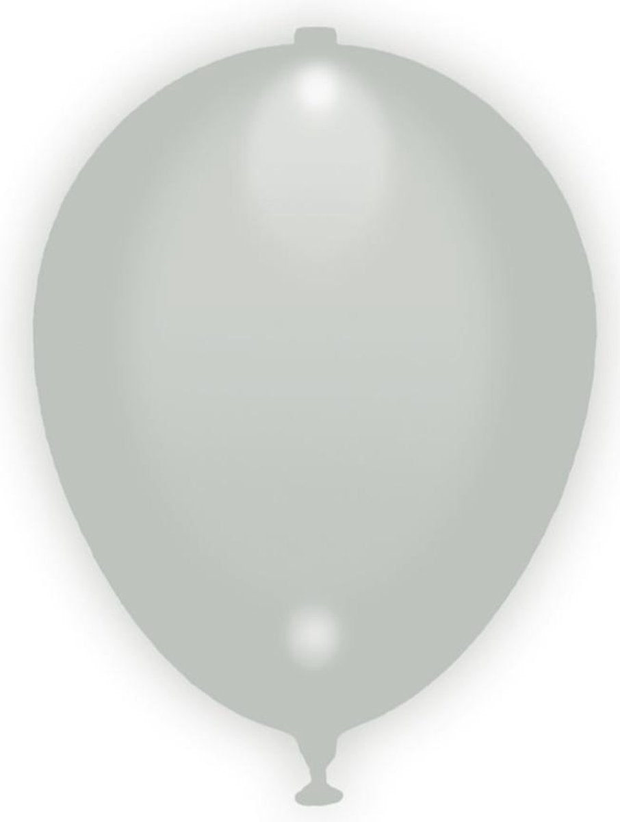 Tib Ballonnen Lightning Led 23 Cm Latex Grijs 5 Stuks