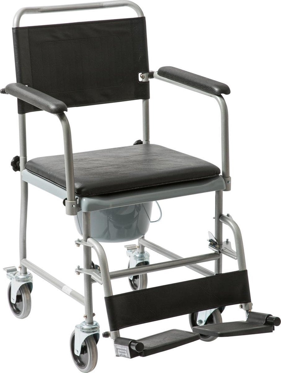 careline toiletrolstoel - zilvergrijs
