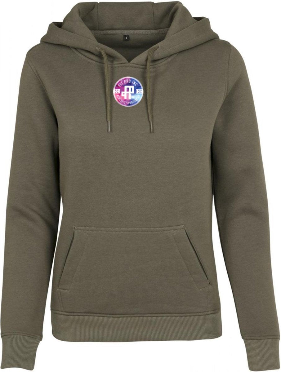 FitProWear Heavyweight Hoodie Dames Olijf - Maat XXXXXL / 5XL - Trui Dames - Sweater - Hoodie - Trui Capuchon - Sporttrui - Olijf trui dames - Katoen/Polyester