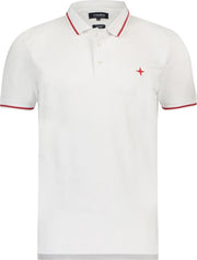 Haze&Finn Polo Korte Mouw Wit (MC13-0300 - White-AmericanRed)