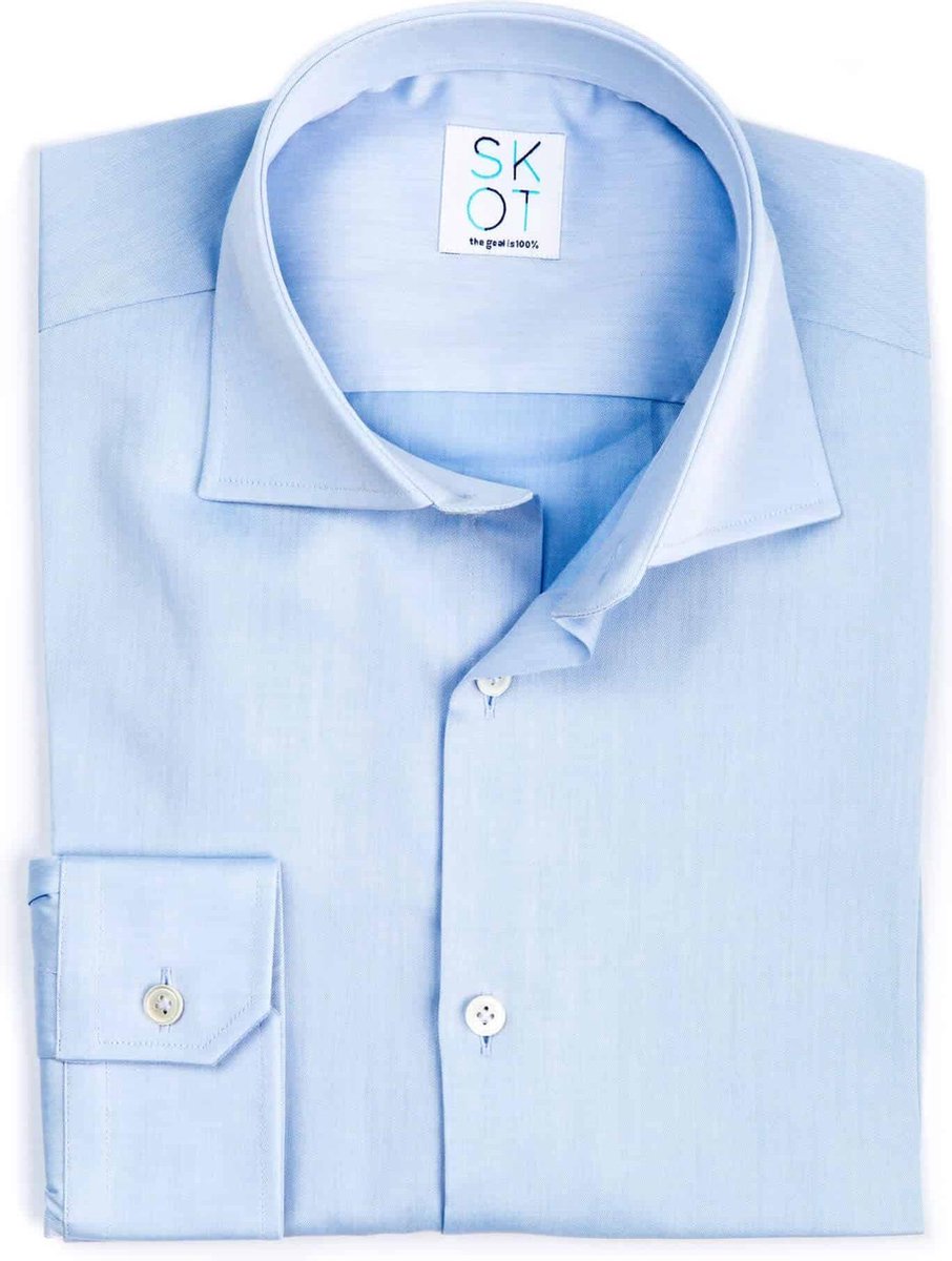 SKOT Fashion Duurzaam Overhemd Heren Serious Blue - Lichtblauw - Maat 44