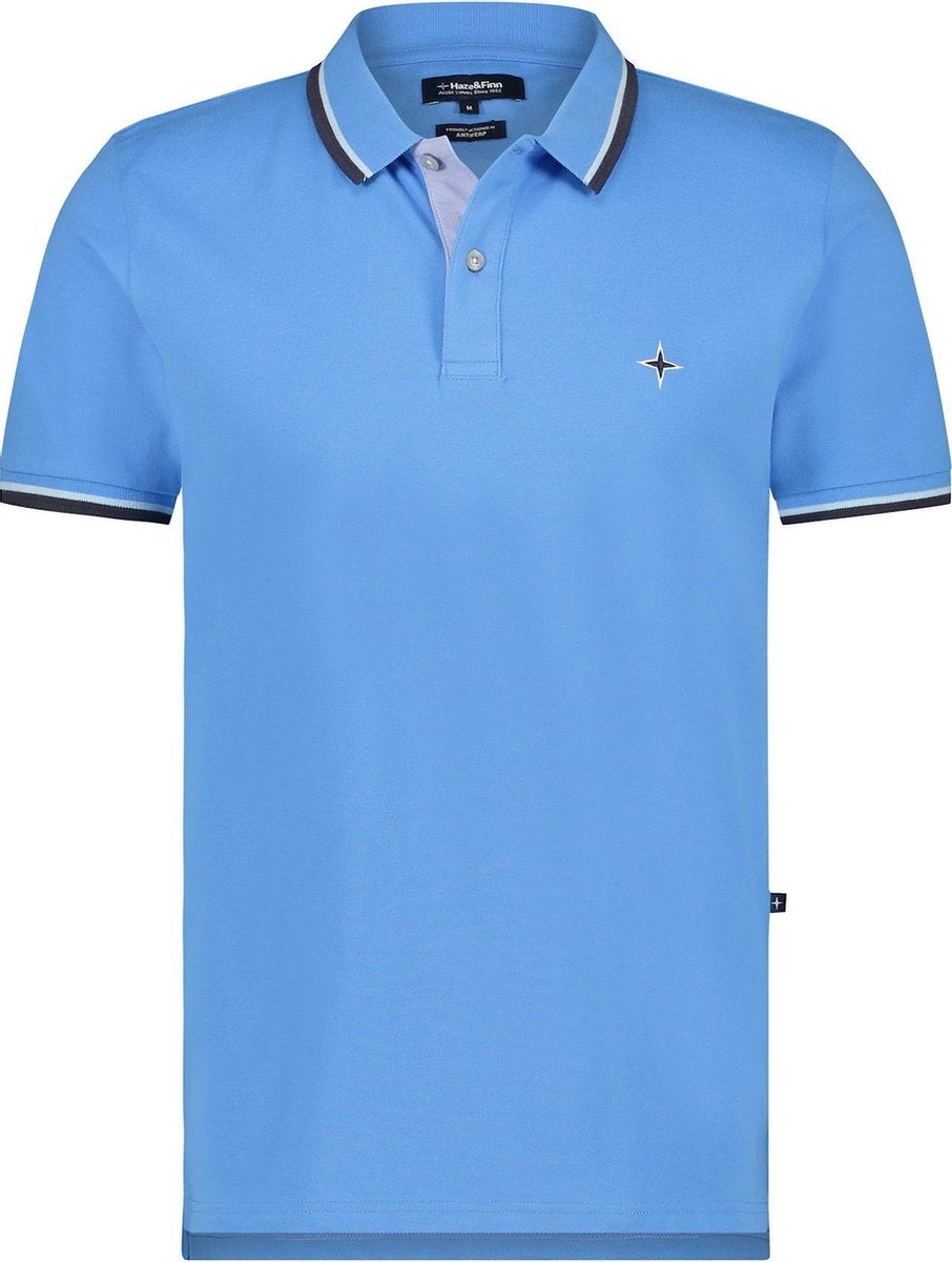 Haze&Finn Polo Korte Mouw Azure Blauw (MC15-0300 - AzureBlue)