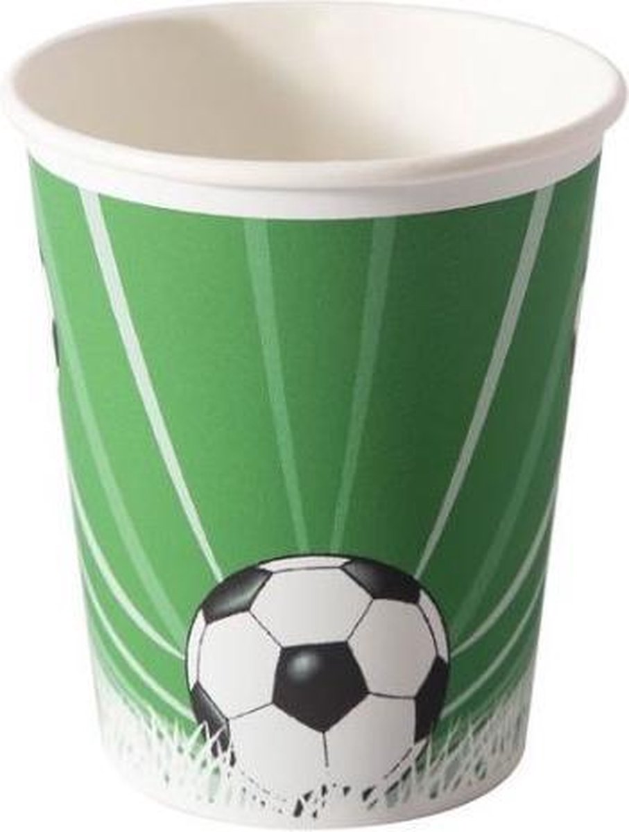 Duni Feestbekers Voetbal Junior 24 Cl Papier Groen/wit 10 Stuks