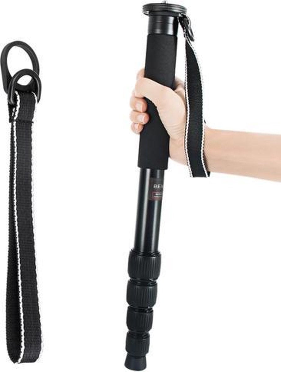 BEXIN MAS285 Portable Travel Outdoor DSLR Camera Aluminium Monopod Holder (Zwart)
