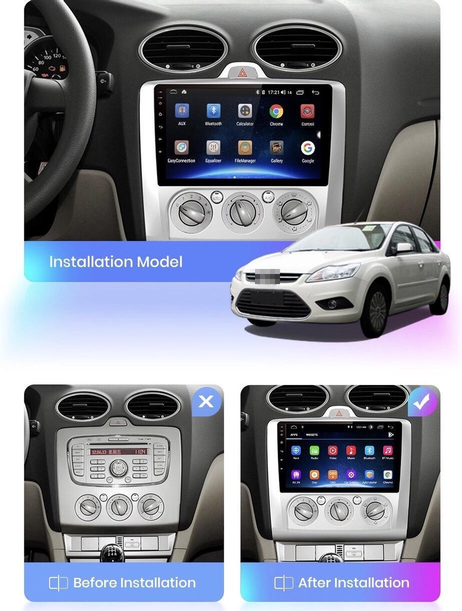 Ford Focus 2004-2011 Android 10 navigatie en multimediasysteem 4+64GB