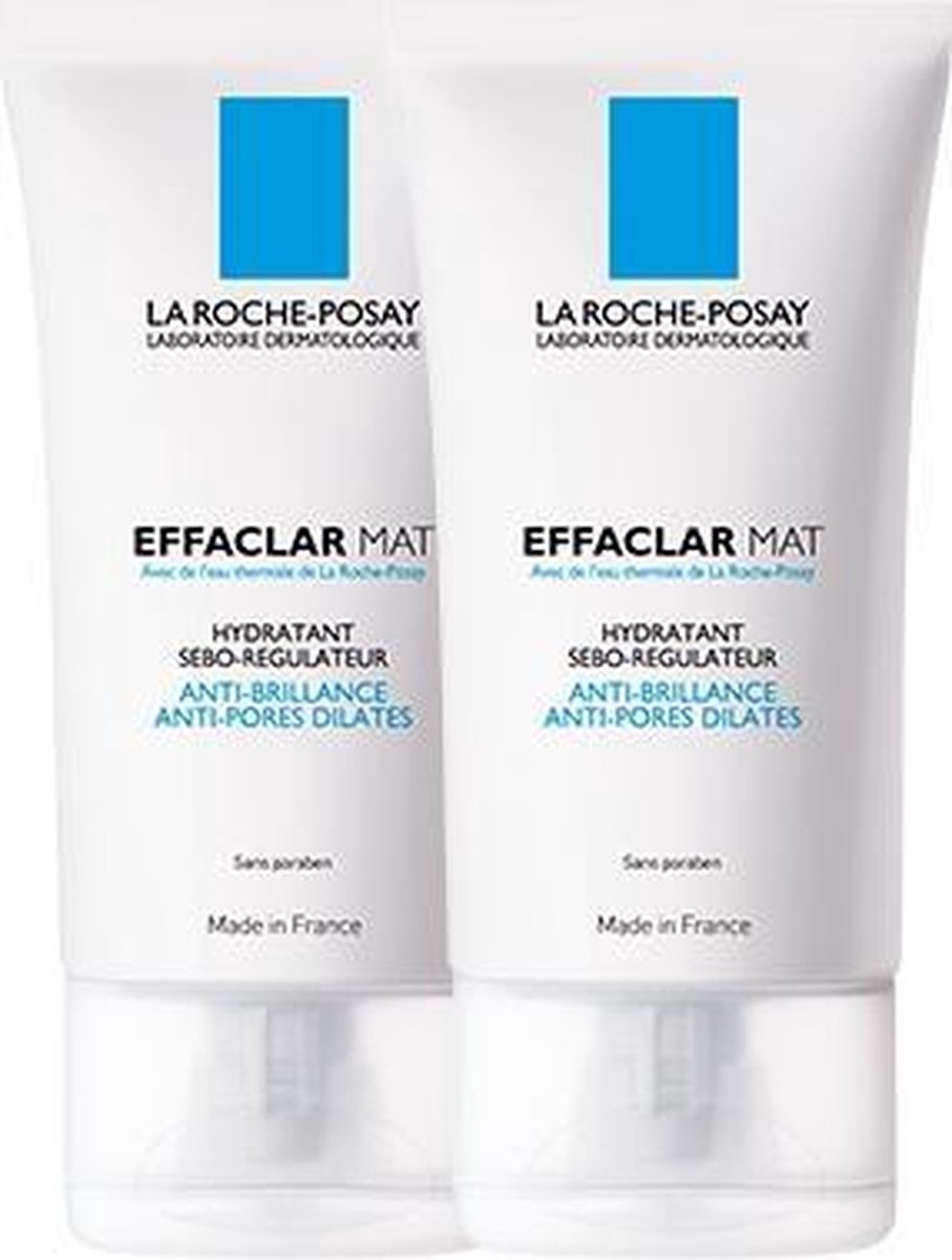 La Roche-Posay Effaclar Mat dagcrème - 2x40ml - Tegen zichtbare poriën