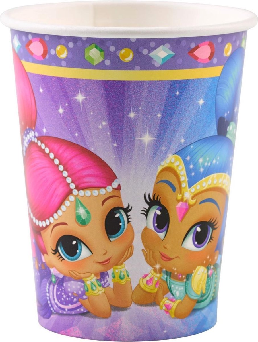 AMSCAN - 8 kartonnen Shimmer + Shine bekers - Decoratie > Borden