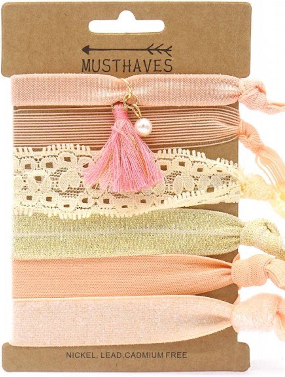 Hair tie - Haarelastieken - Ook te gebruiken als armbandjes - Ibiza stijl - Damesdingetjes