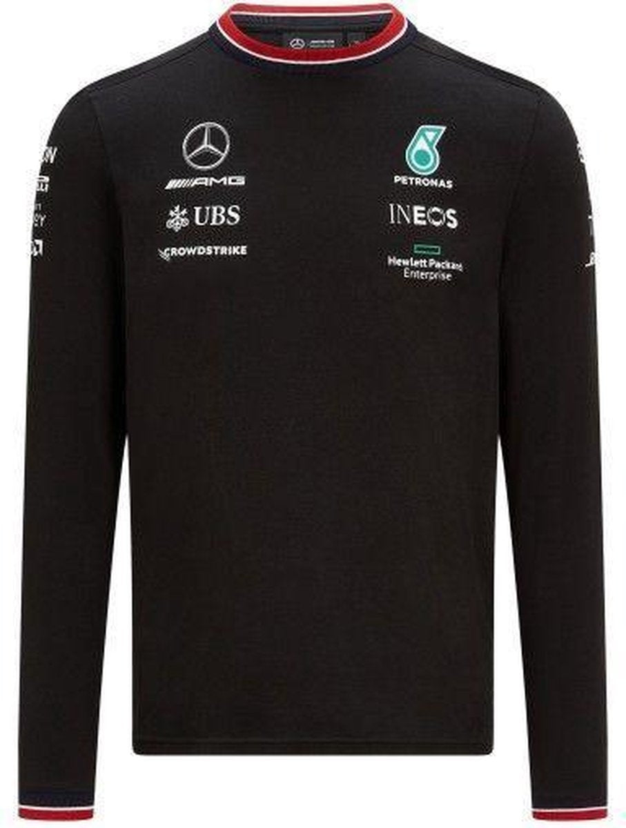 Mercedes GP Team Mens Long Sleeve T-shirt Black-6 XL