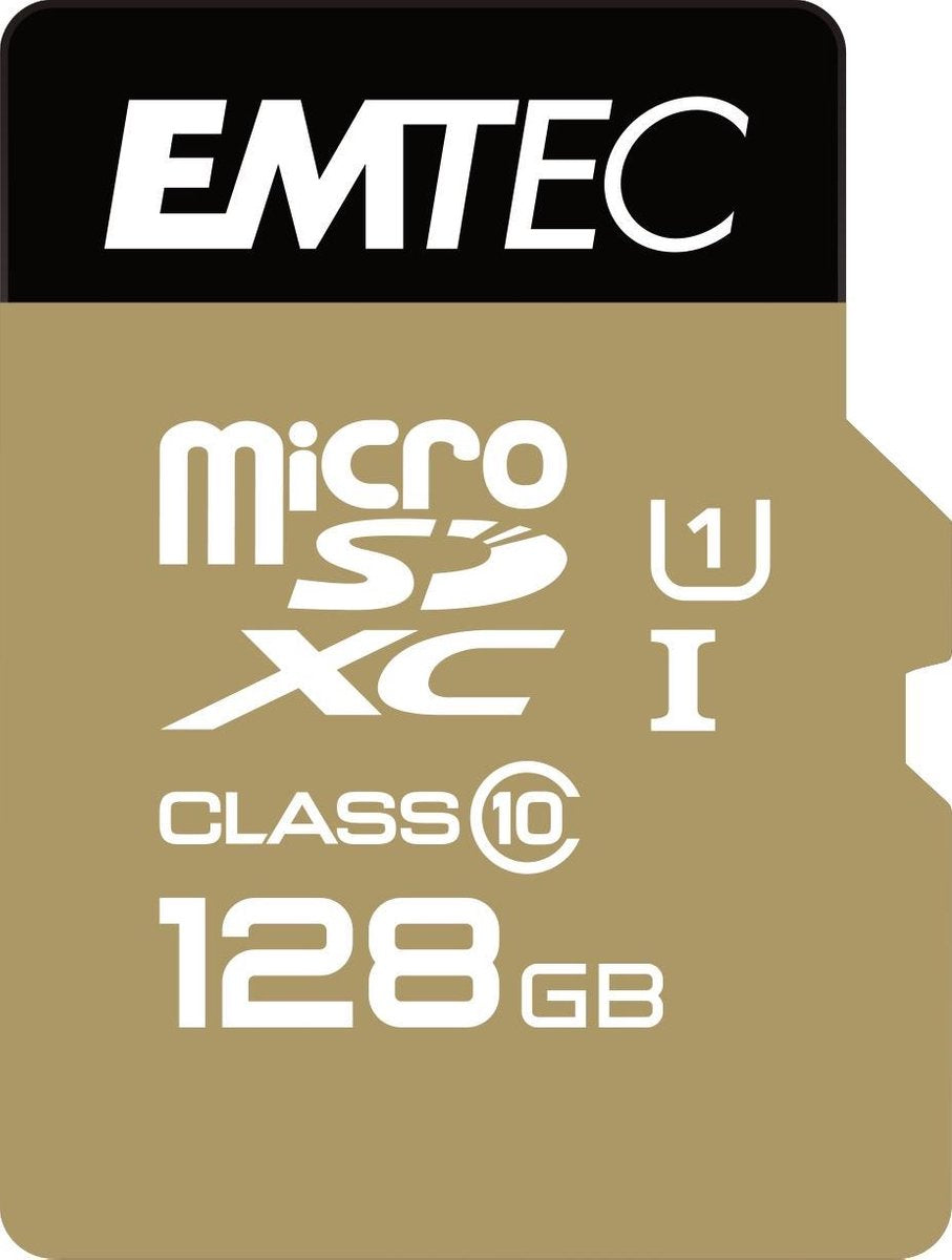 Emtec Micro SD Class10 Gold+ 128GB flashgeheugen