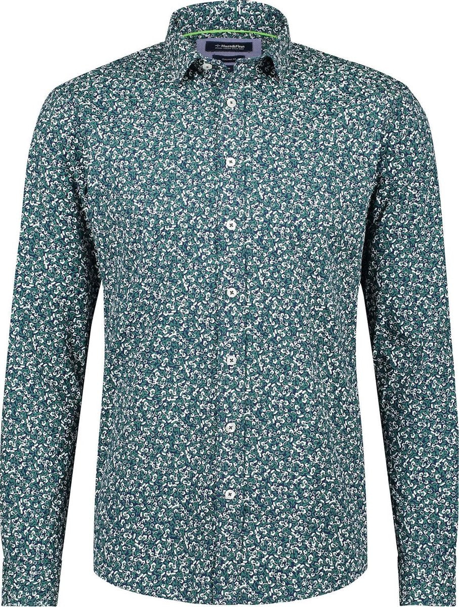 Haze&Finn Overhemd Print Groen (MC15-0100-31 - GreenCamoFlower)