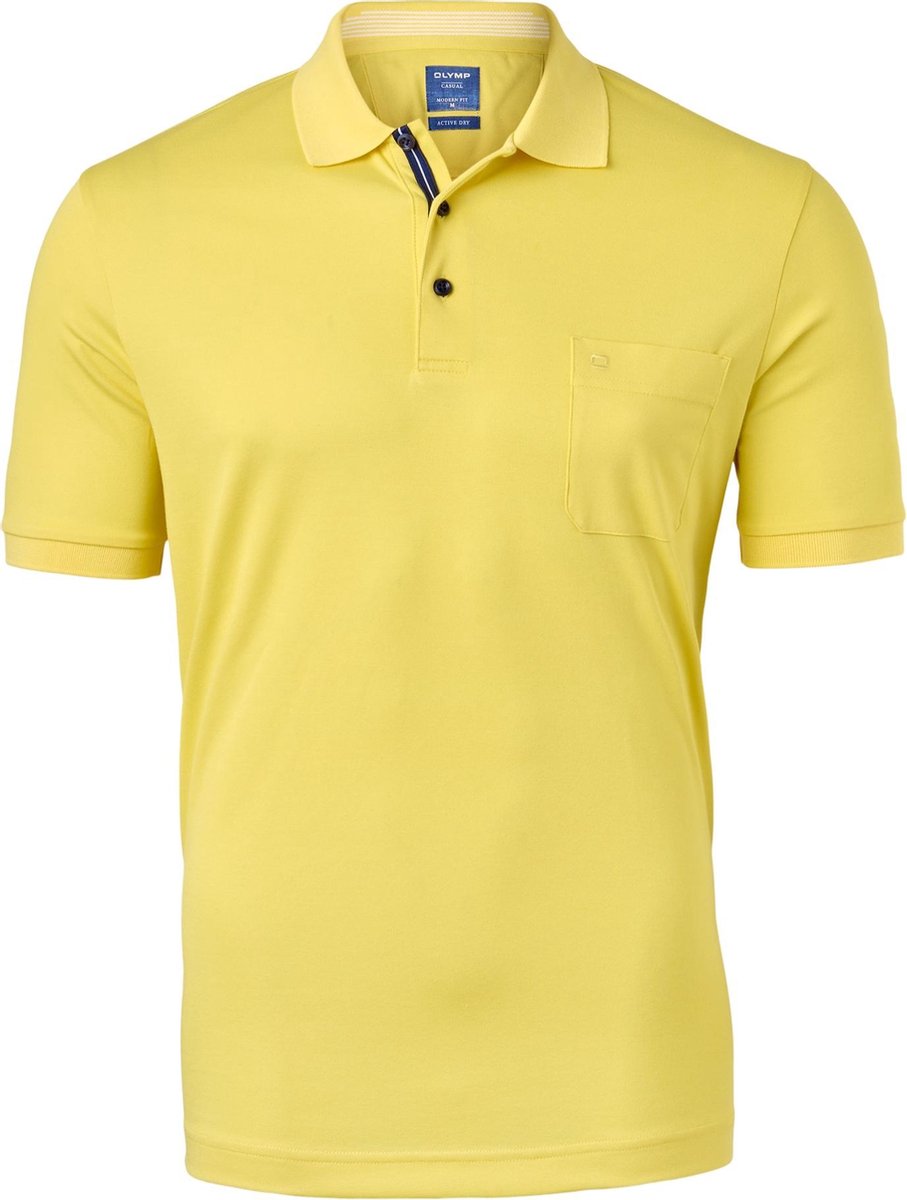 OLYMP modern fit poloshirt - active dry - geel -  Maat: 3XL