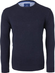 Redmond heren trui katoen - O-hals - donkerblauw -  Maat: 4XL