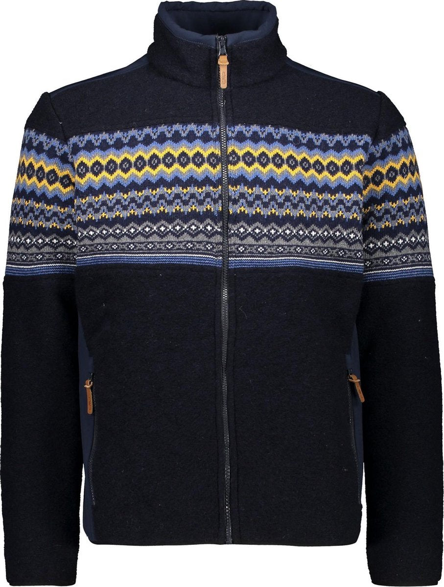 CMP Wintersportpully - Maat L  - Unisex - donker blauw/geel L/XL