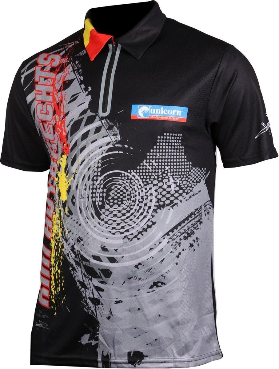 Unicorn Dartshirt Kim Huybrechts Heren Zwart/grijs/rood Maat Xxl