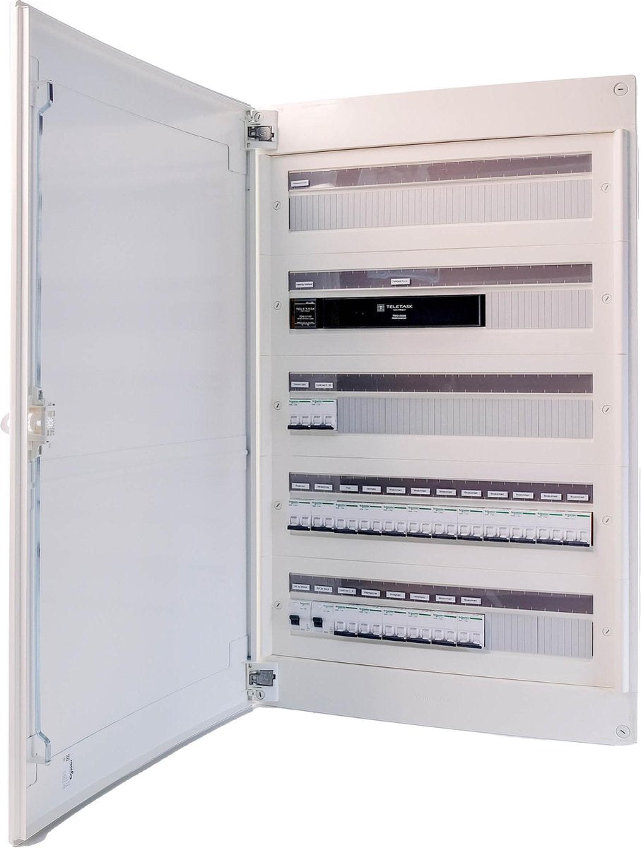 Verdeelkast Comfort + Teletask (20x automaat + 1x voeding + 1x teletask picos + 25klemmen)