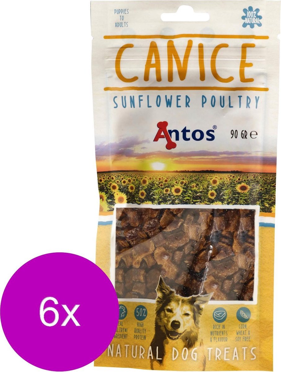 Antos Canice 80 g - Hondensnacks - 6 x Kip