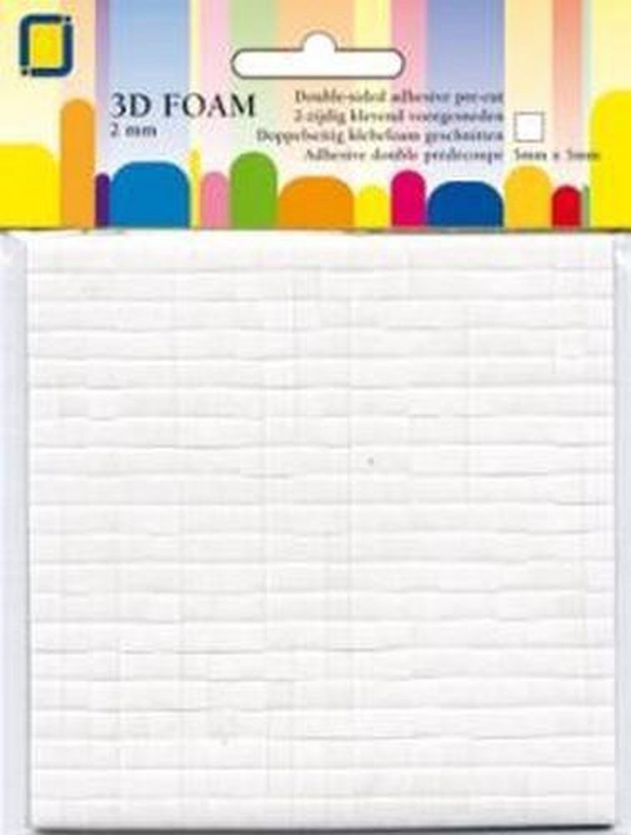 JeJe foamblokjes met een dikte van 2mm per vel 400 blokjes van 5 x 5mm