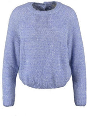 Aaiko kortere blauwe oversized trui met pailletten - valt ruim - Maat M/L