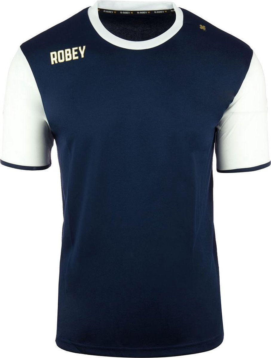 Robey Shirt Icon - Voetbalshirt - Navy/White Sleeve - Maat 128