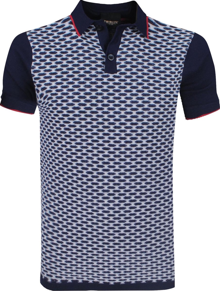 Twinlife - Heren Polo - Two Tone - Navy