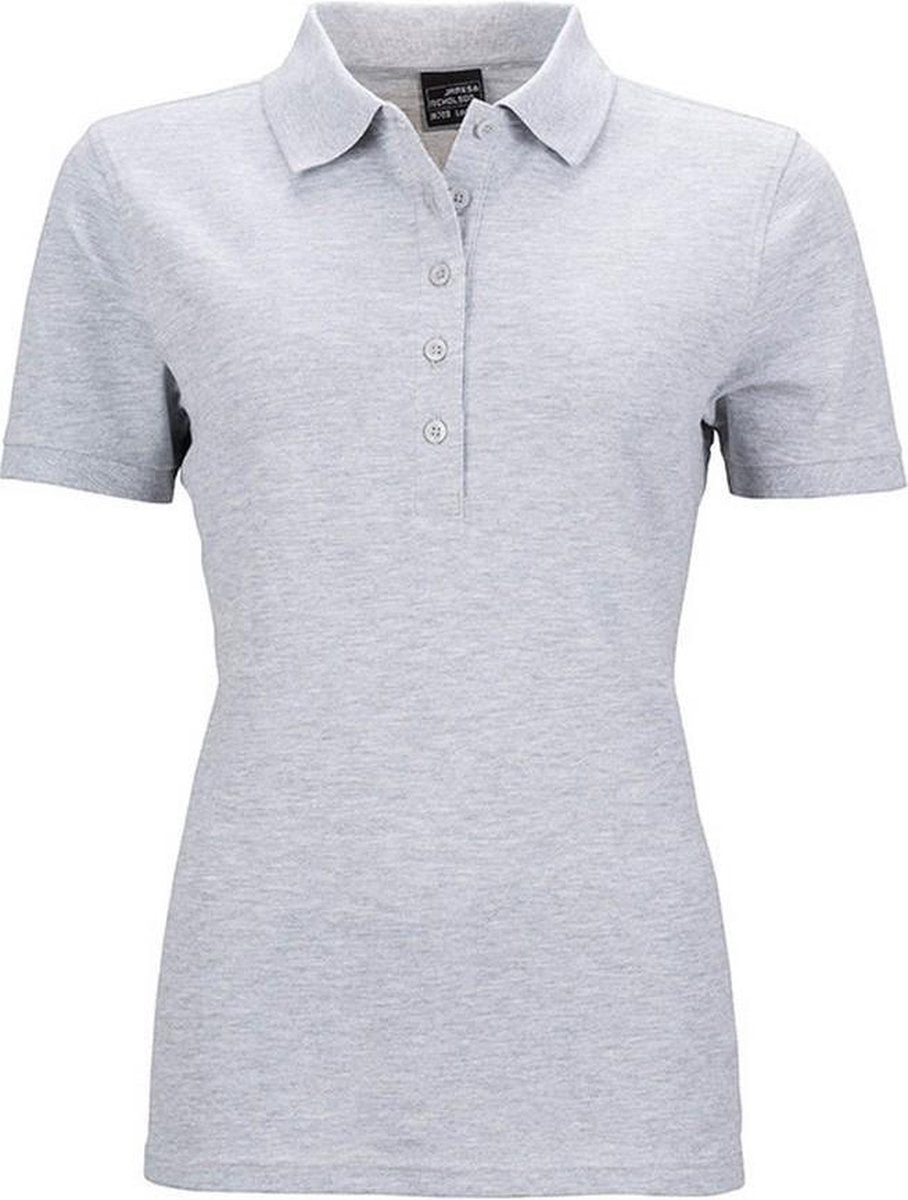 James and Nicholson Dames/dames Elastisch Pique Poloshirt (Grijze Heide)