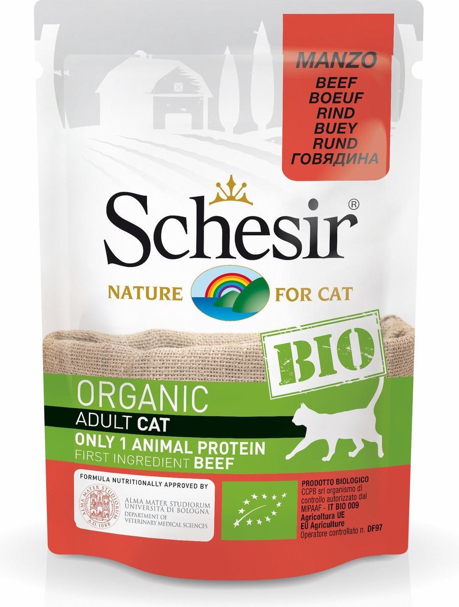 Schesir natvoer bio 85 gram rund adult
