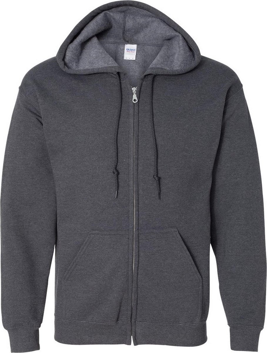 Gildan Zware Blend Unisex Adult Full Zip Hooded Sweatshirt Top (Donkere Heide)