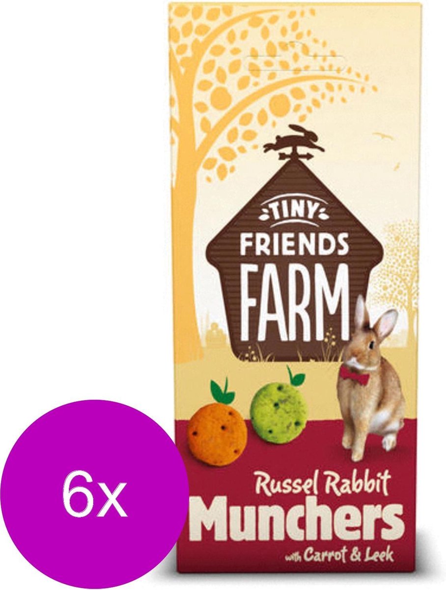Supreme Russel Carrot & Leek Crunchers - Konijnensnack - 6 x Wortel Groente 120 g
