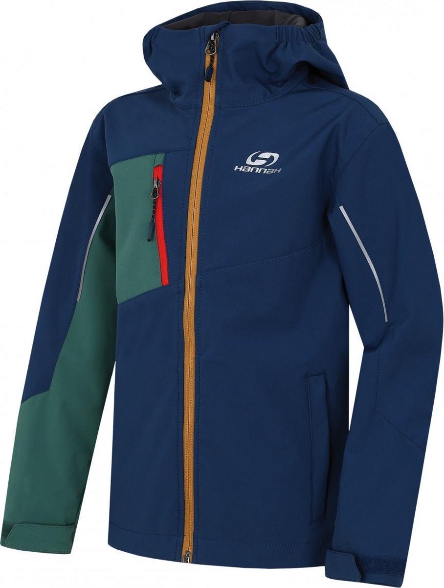 Hannah Softshell Jas Tener Jongens Polyester Blauw/groen Mt 128