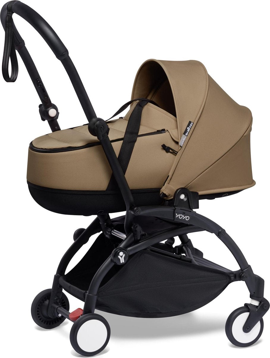 Babyzen YOYO² zwart frame met YOYO Bassinet - reiswieg - Toffee