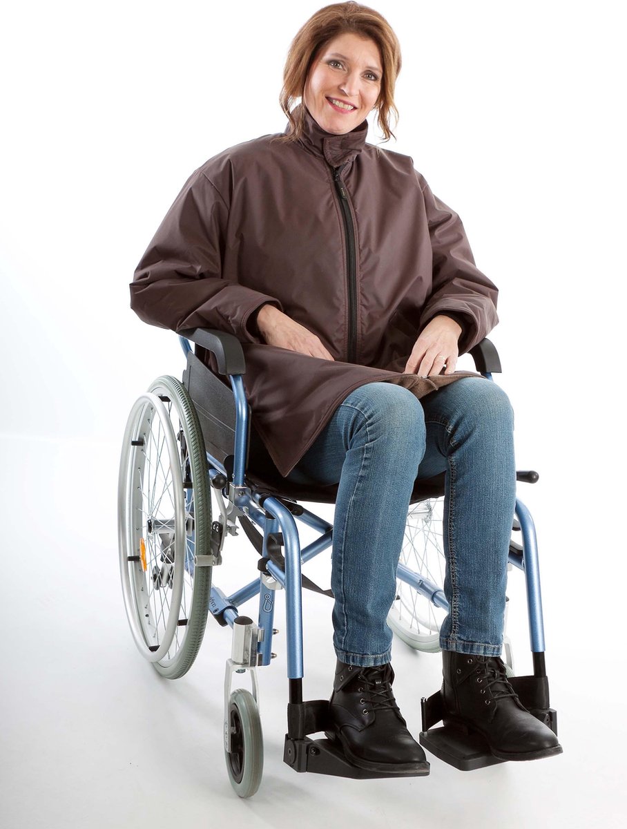 Rolstoeljas winter | Rolstoeljassen & Rolstoelponcho's | Aangepaste jas rolstoel | Bruin | L
