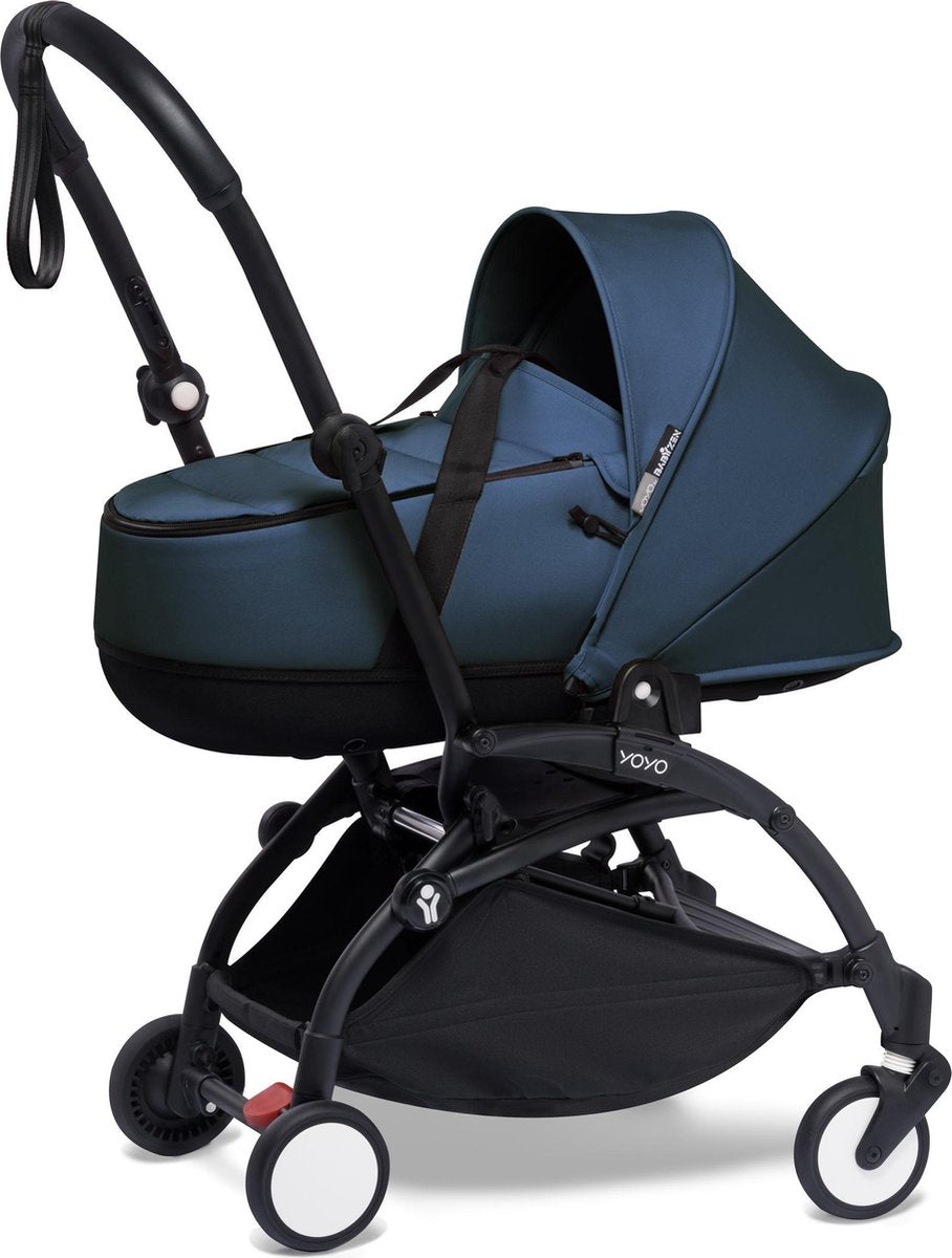 Babyzen YOYO² zwart frame met YOYO Bassinet - reiswieg - Navy blue