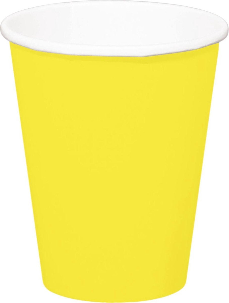 Folat Wegwerpbekers 350 Ml Papier Geel 8 Stuks