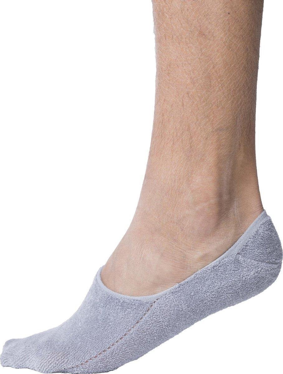 Set 4x Sneaker sokken Badstof Grijs 35-38 + Gratis Waszakje