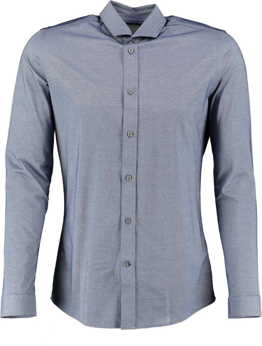 Drykorn blauw slim fit overhemd - valt kleiner - Maat XL
