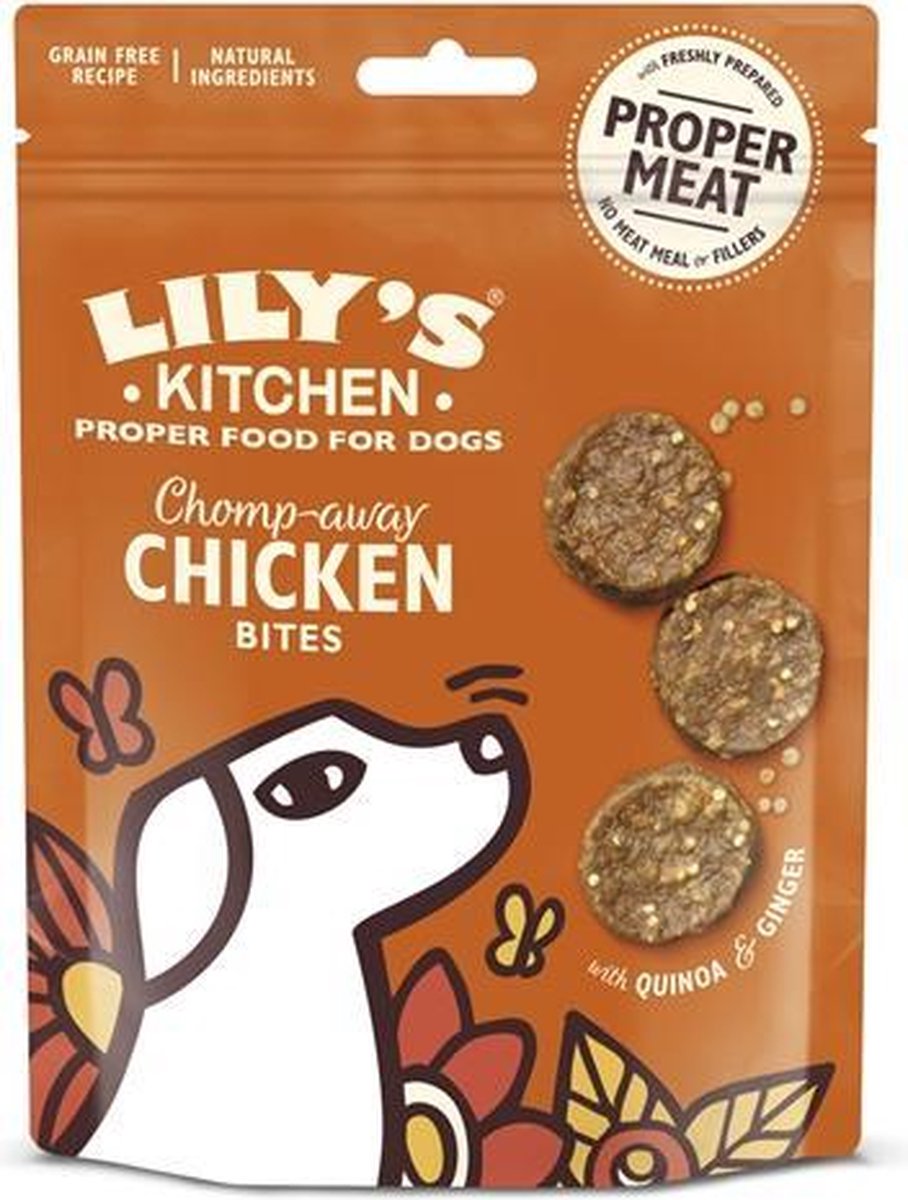 Lily's kitchen dog chomp-away chicken bites - 70 gr - 1 stuks