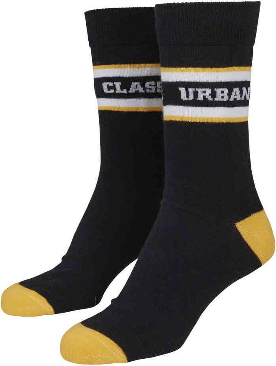 Urban Classics Sokken -39/42- Logo Stripe Sport 2-Pack Zwart/Wit