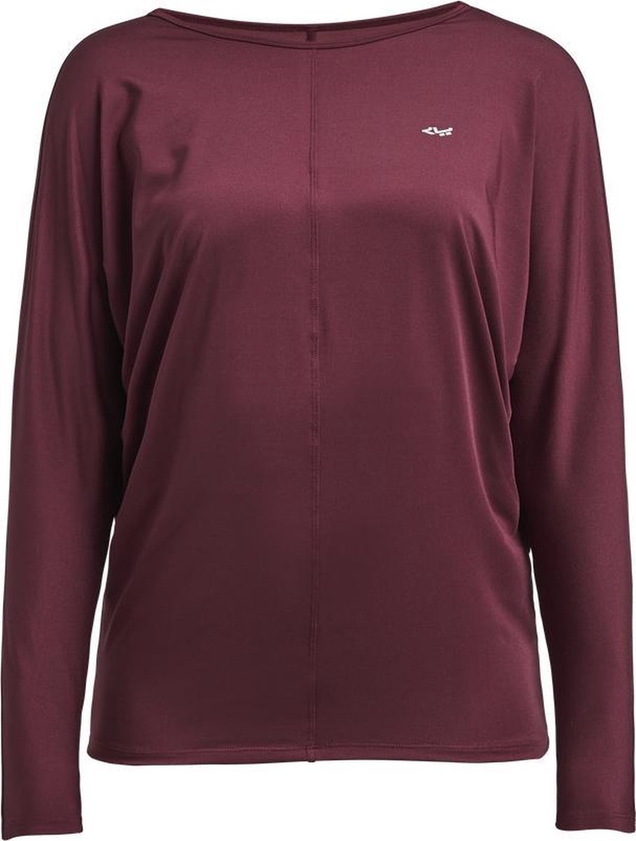 Rohnisch Drape Top Dames Sportshirt - Burgundy - Maat M